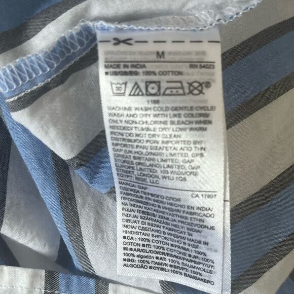 Gap blue and white striped cotton blouse size Medium - Picture 6 of 7